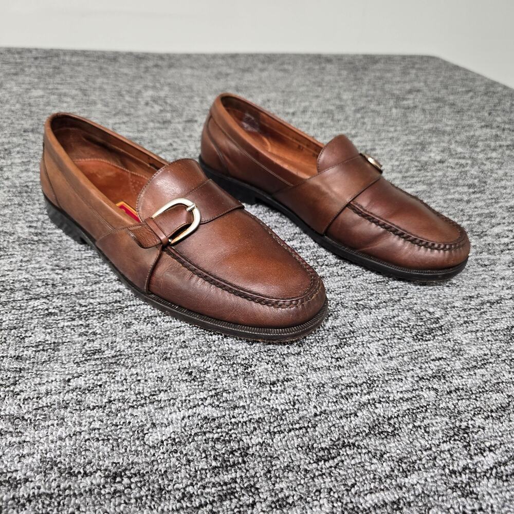 Vintage Cole Haan City Leather Stirrup Buckle Dress Loafers Men's 10.5 D Brown